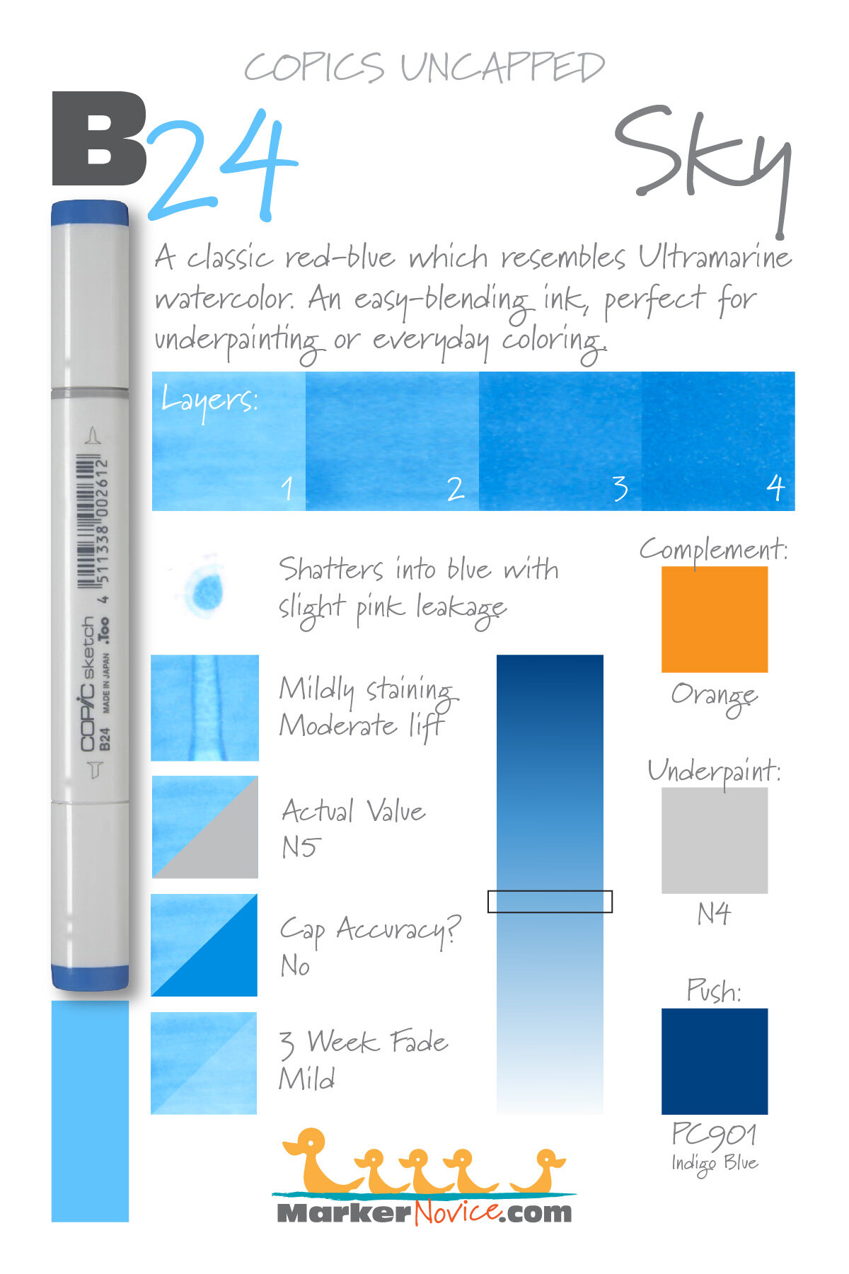 B24 Sky: Copics Uncapped (Marker Swatch, Ink Testing B24 Sky: Copics Uncapped (Marker Swatch, Ink Testing